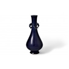 1491 A sapphire blue log neck vase (2)